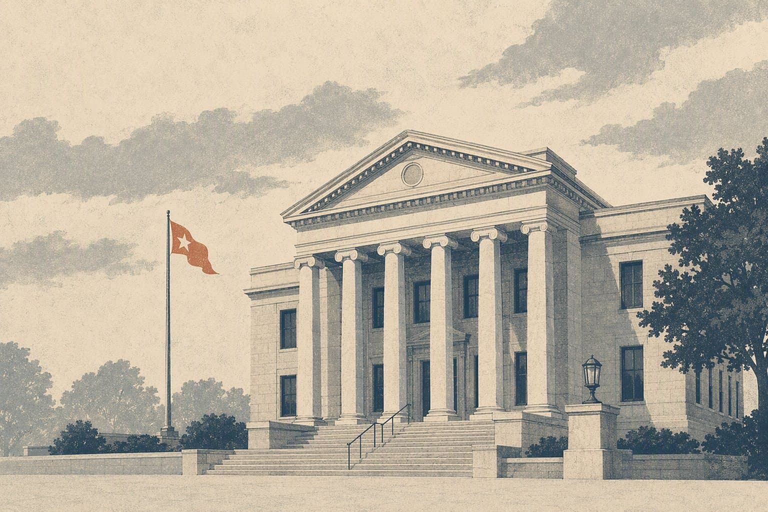 denison courthouse - illustration, Jake Team LLC
