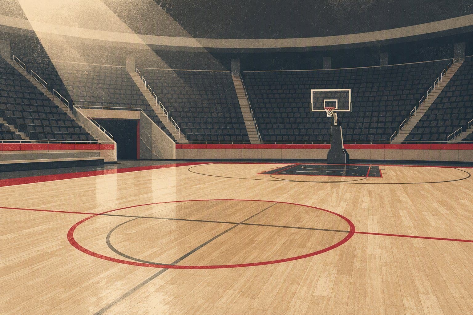 empty basketball court - illustration, Jake Team LLC
