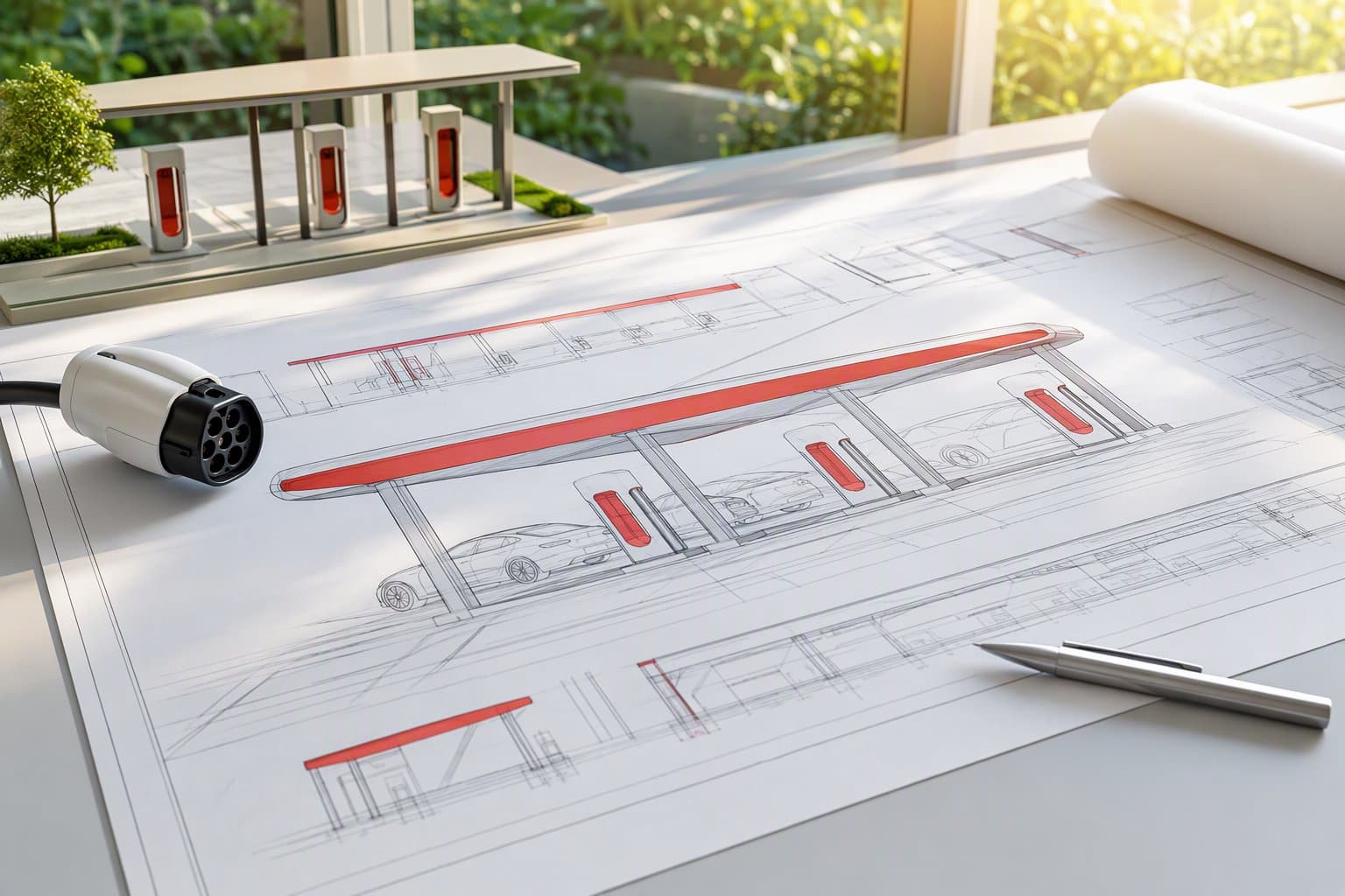EV charging site plan - illustration, Jake Team LLC