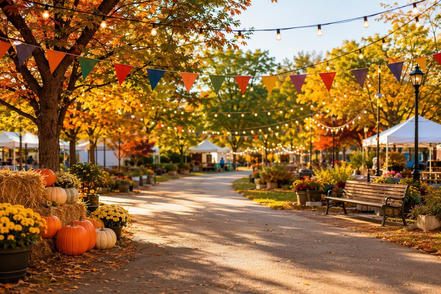 Autumn carnival lights - illustration, Jake Team LLC