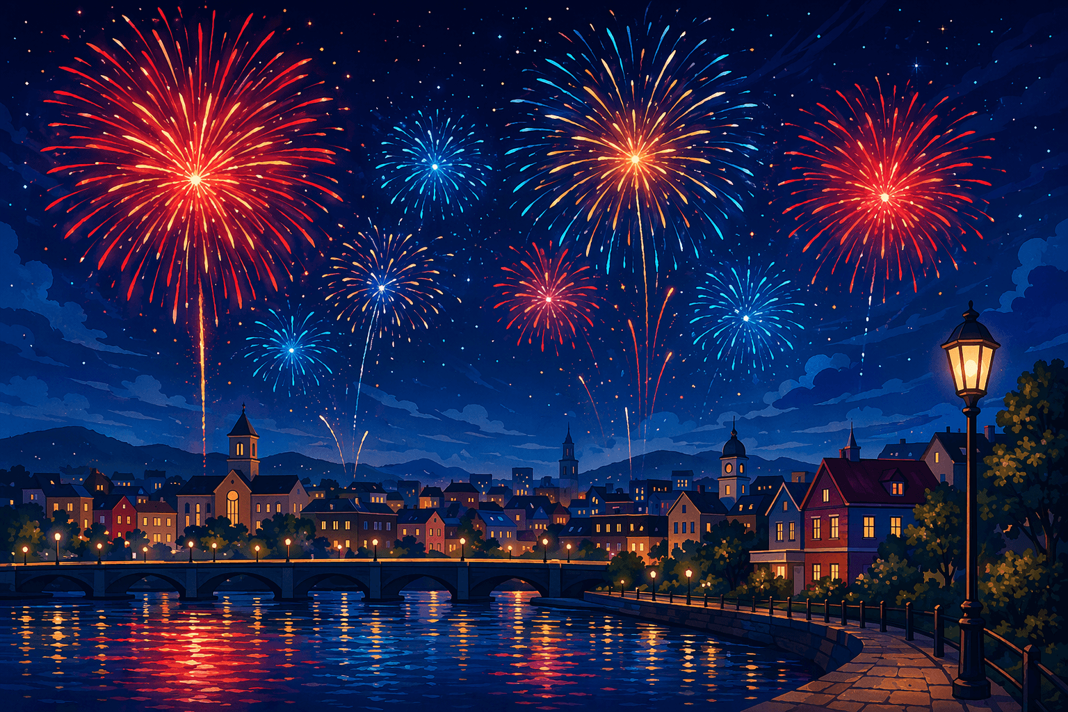 Fireworks display - illustration, Jake Team LLC