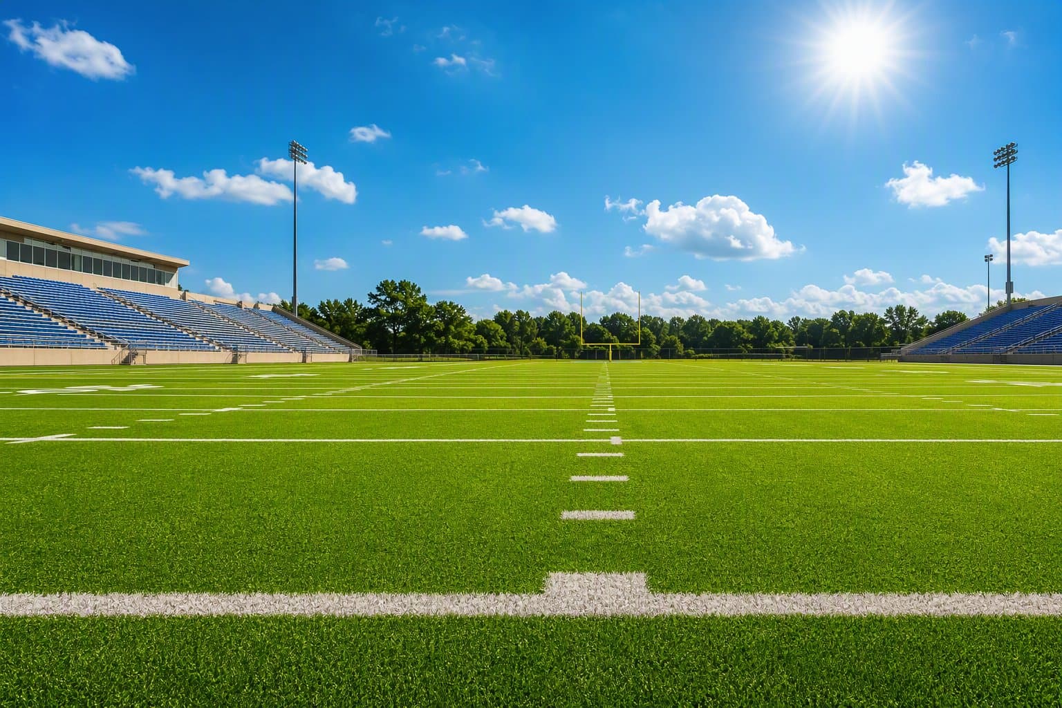 Sunlit Football Field - illustration, Jake Team LLC