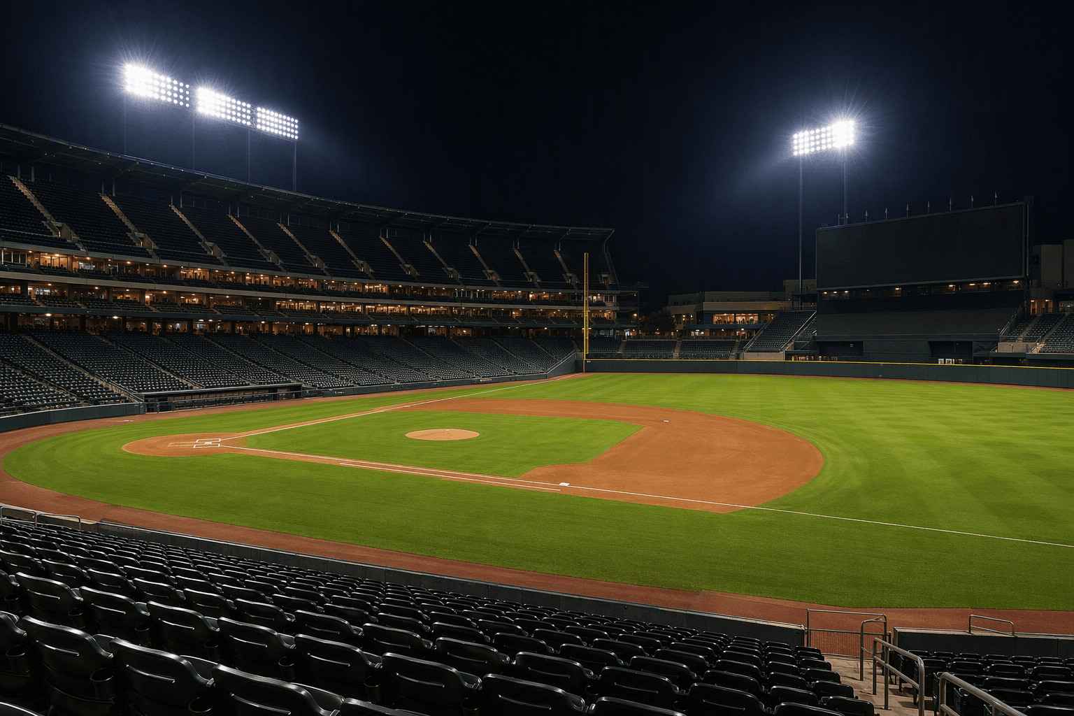 baseball stadium night - illustration, Jake Team LLC
