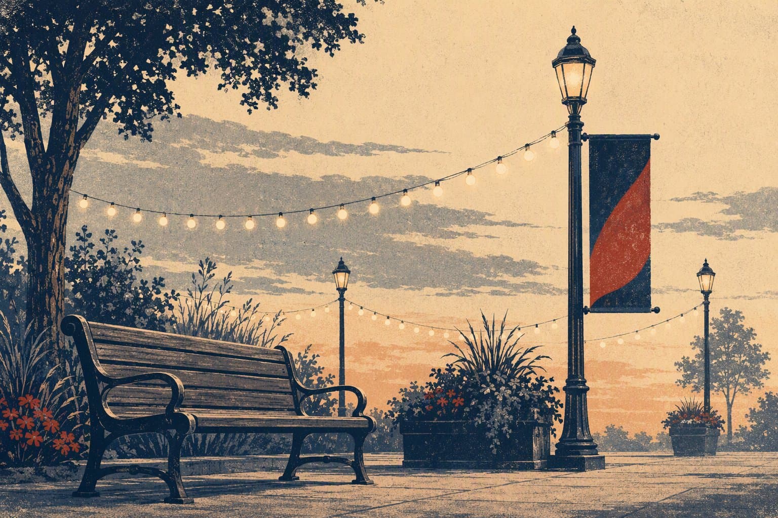 Denison town square - illustration, Jake Team LLC