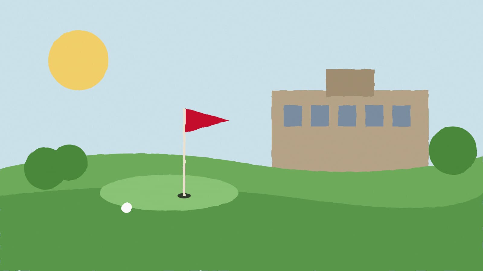 Golf flag and campus - illustration, Jake Team LLC
