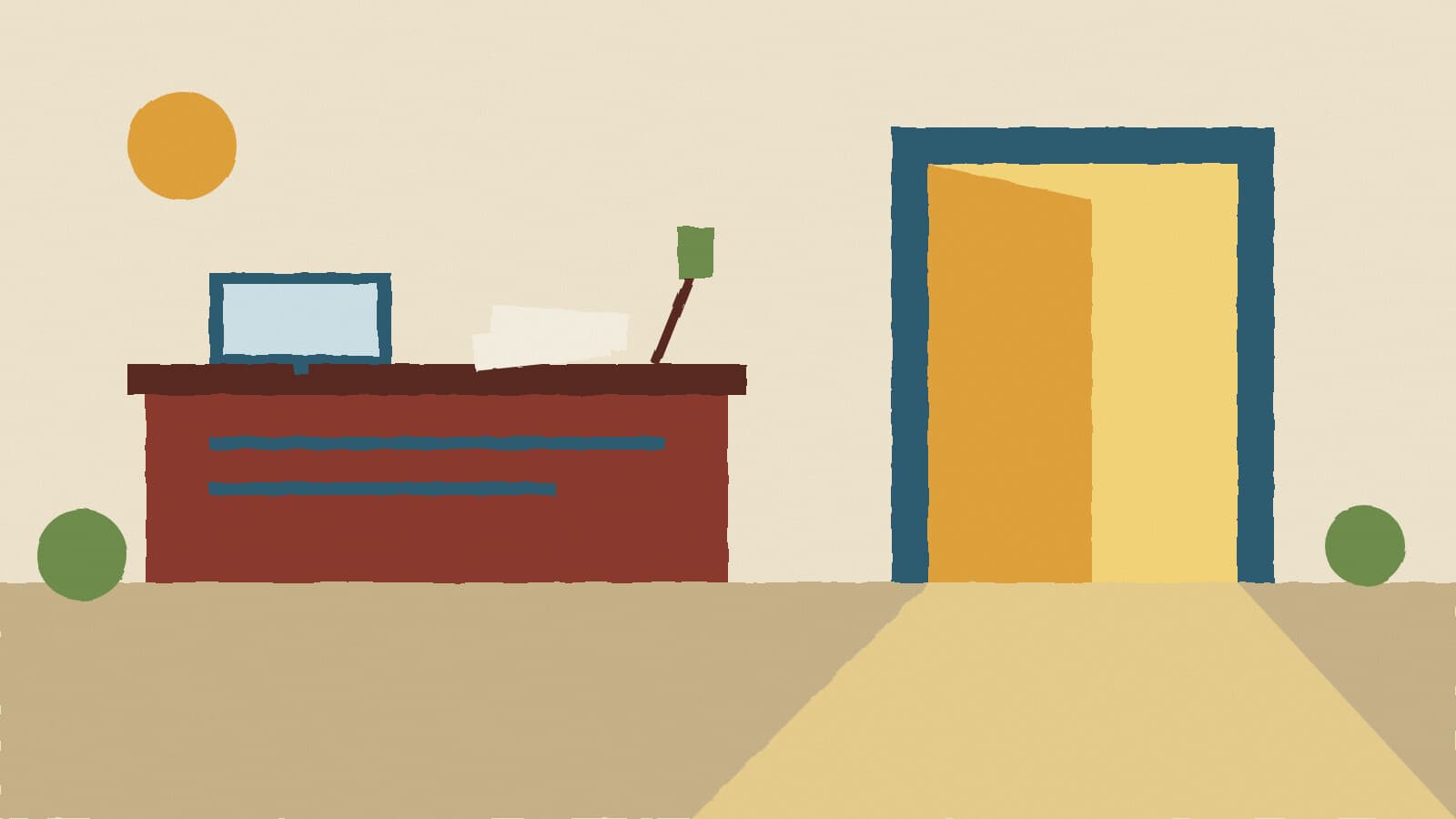 College admissions welcome desk - illustration, Jake Team LLC