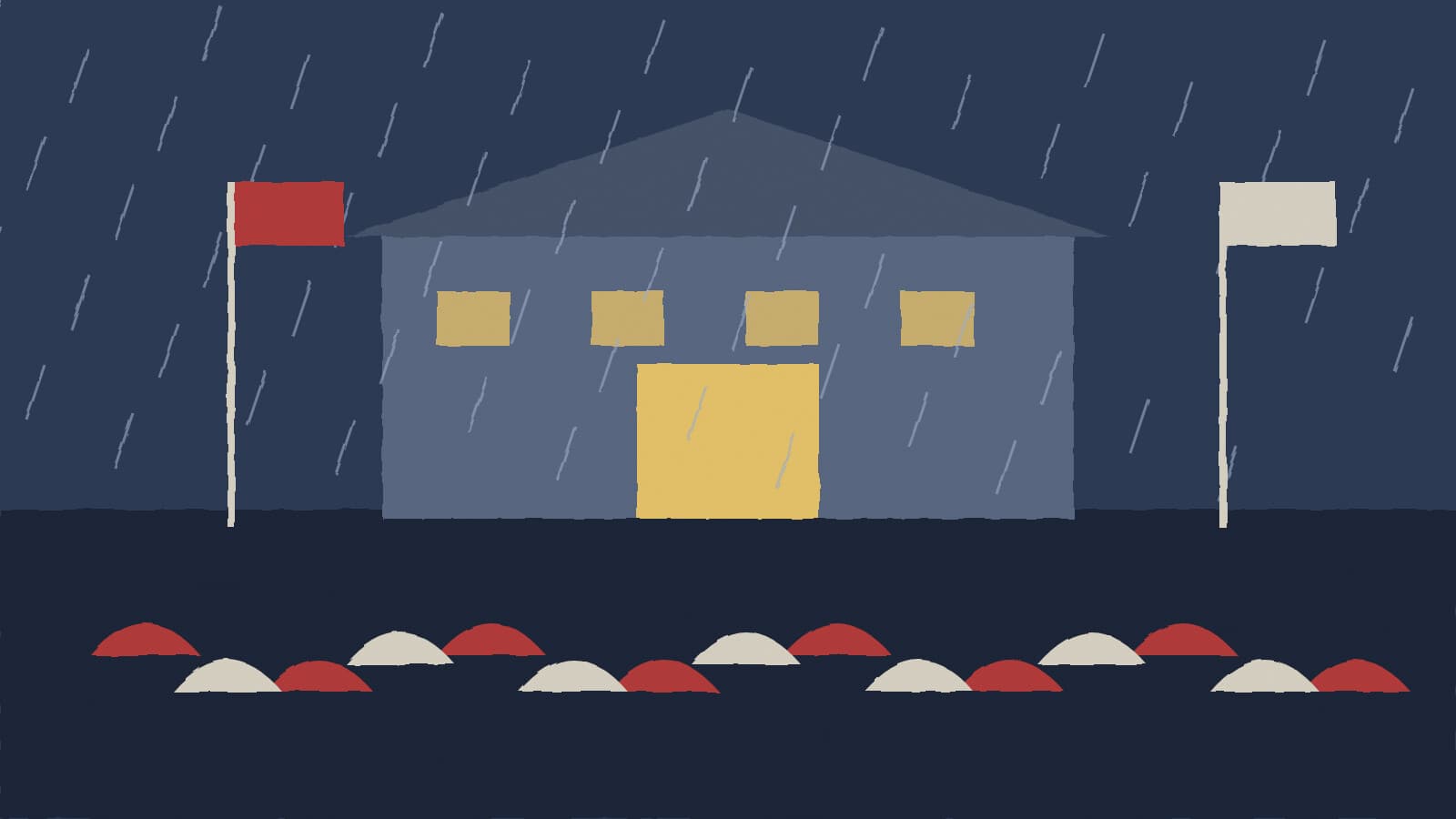 Rainy rally night outside - illustration, Jake Team LLC