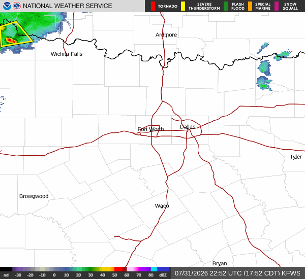 National Weather Service radar for North Texas (KFWS)