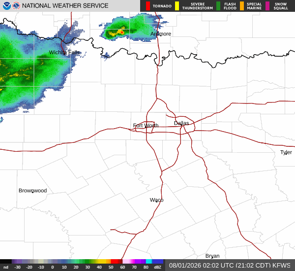 National Weather Service radar for North Texas (KFWS)