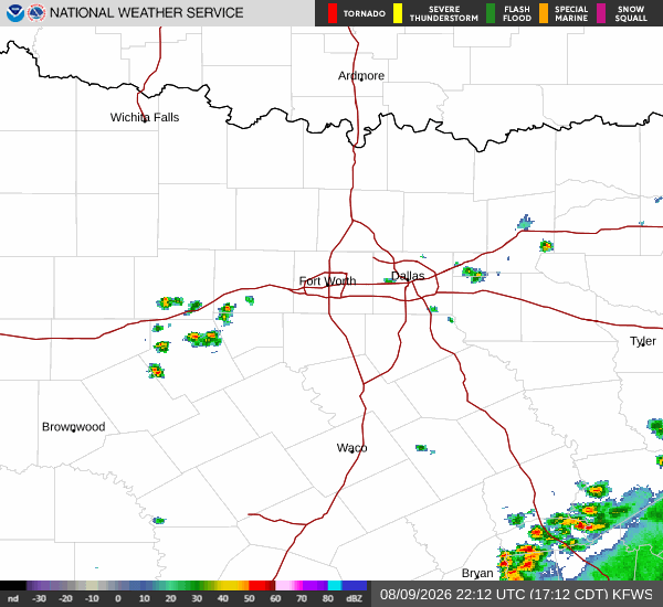 National Weather Service radar for North Texas (KFWS)