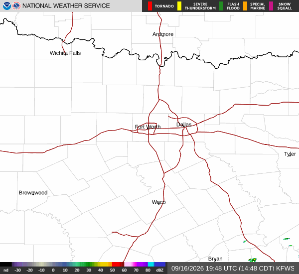 National Weather Service radar for North Texas (KFWS)