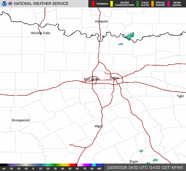 National Weather Service radar for North Texas (KFWS)