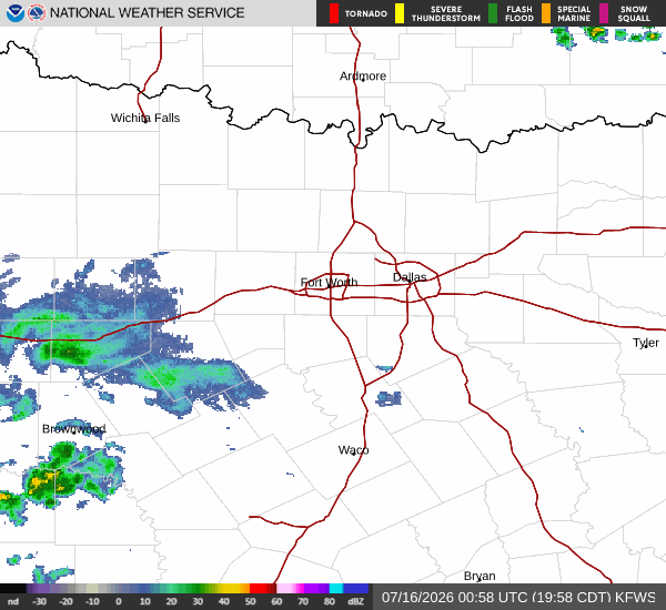 National Weather Service radar for North Texas (KFWS)