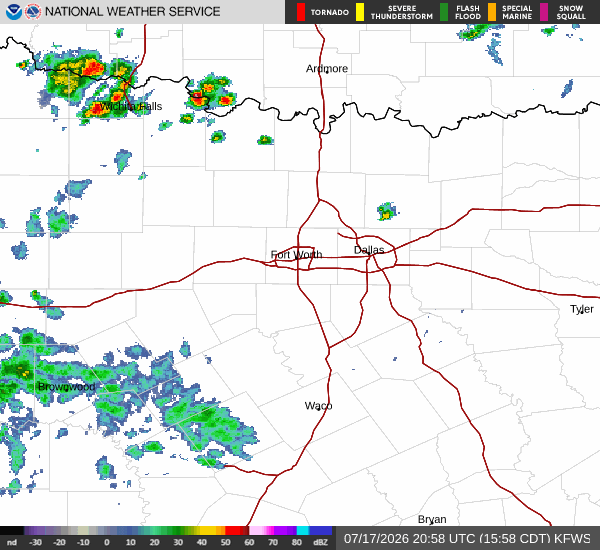 National Weather Service radar for North Texas (KFWS)