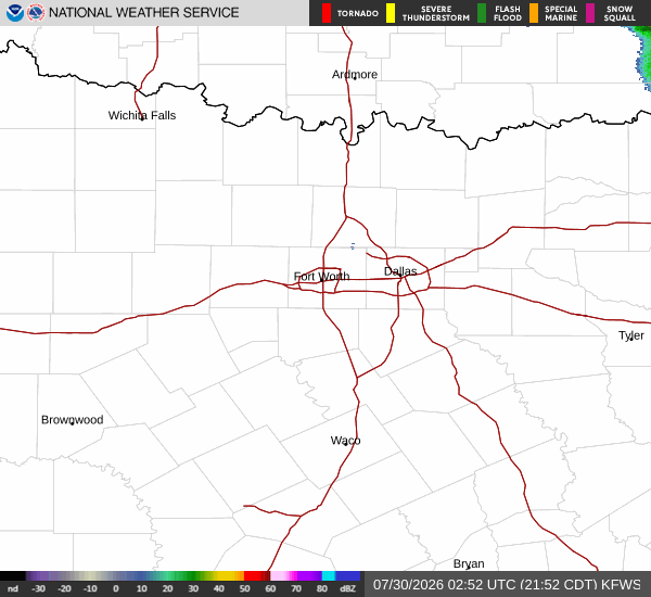 National Weather Service radar for North Texas (KFWS)